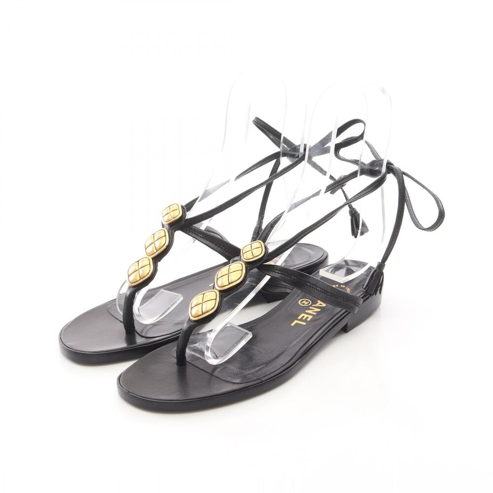 Chanel Lace Up Flat Sandals Shoes #36 #275370C76B